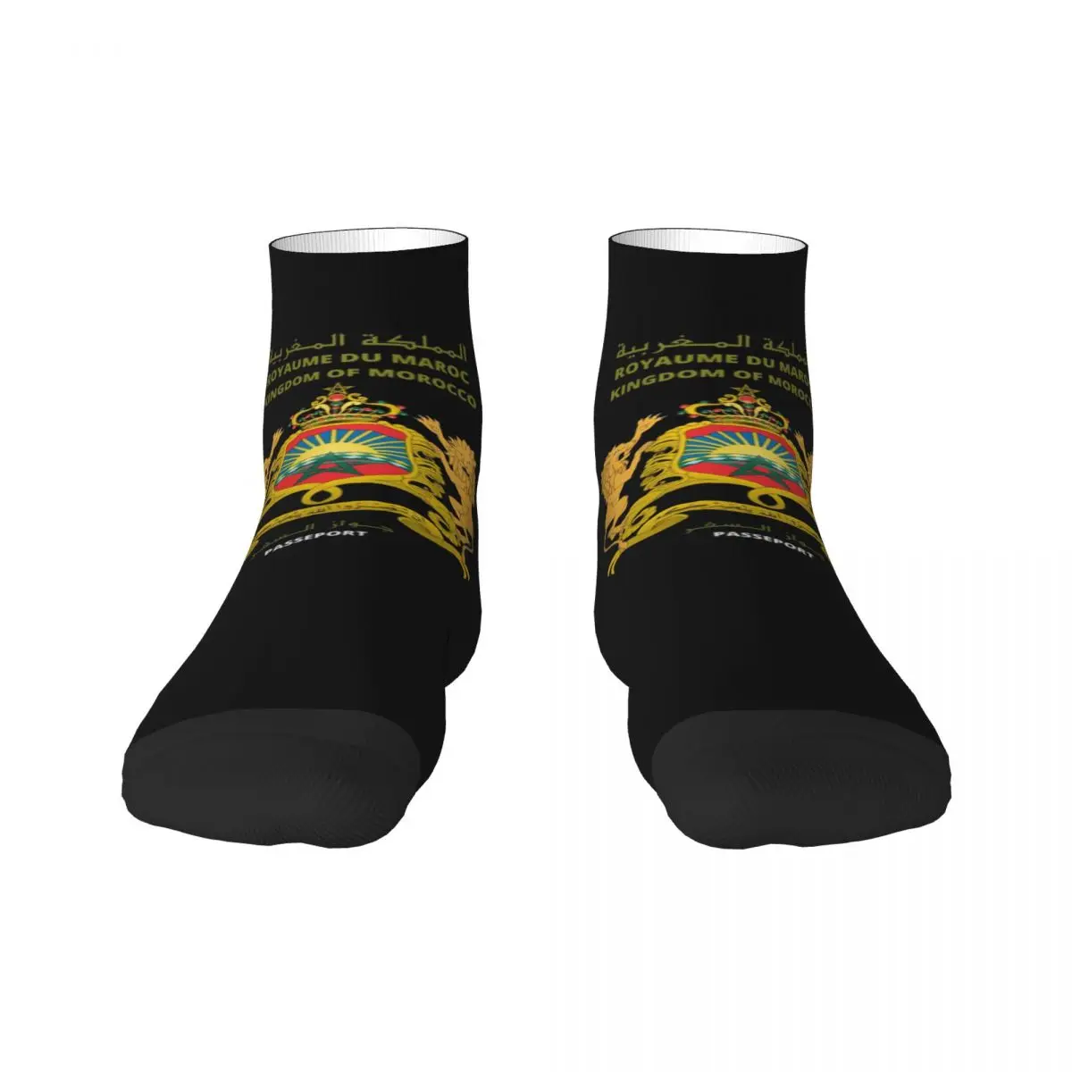 

Moroccan Passport Men Women Crew Socks Unisex Kawaii 3D Printing Kingdom Of Morocco Dress Socks