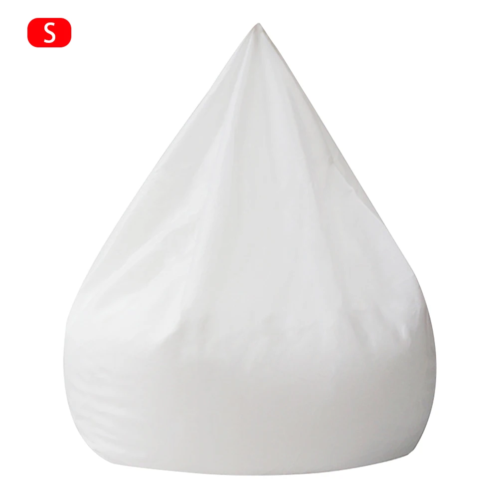

White Living Room Lazy Sofa Home Lounger Hotel Zipper Closure Easy Clean Chair Cover For Bean Bag Inner Liner Elastic Solid