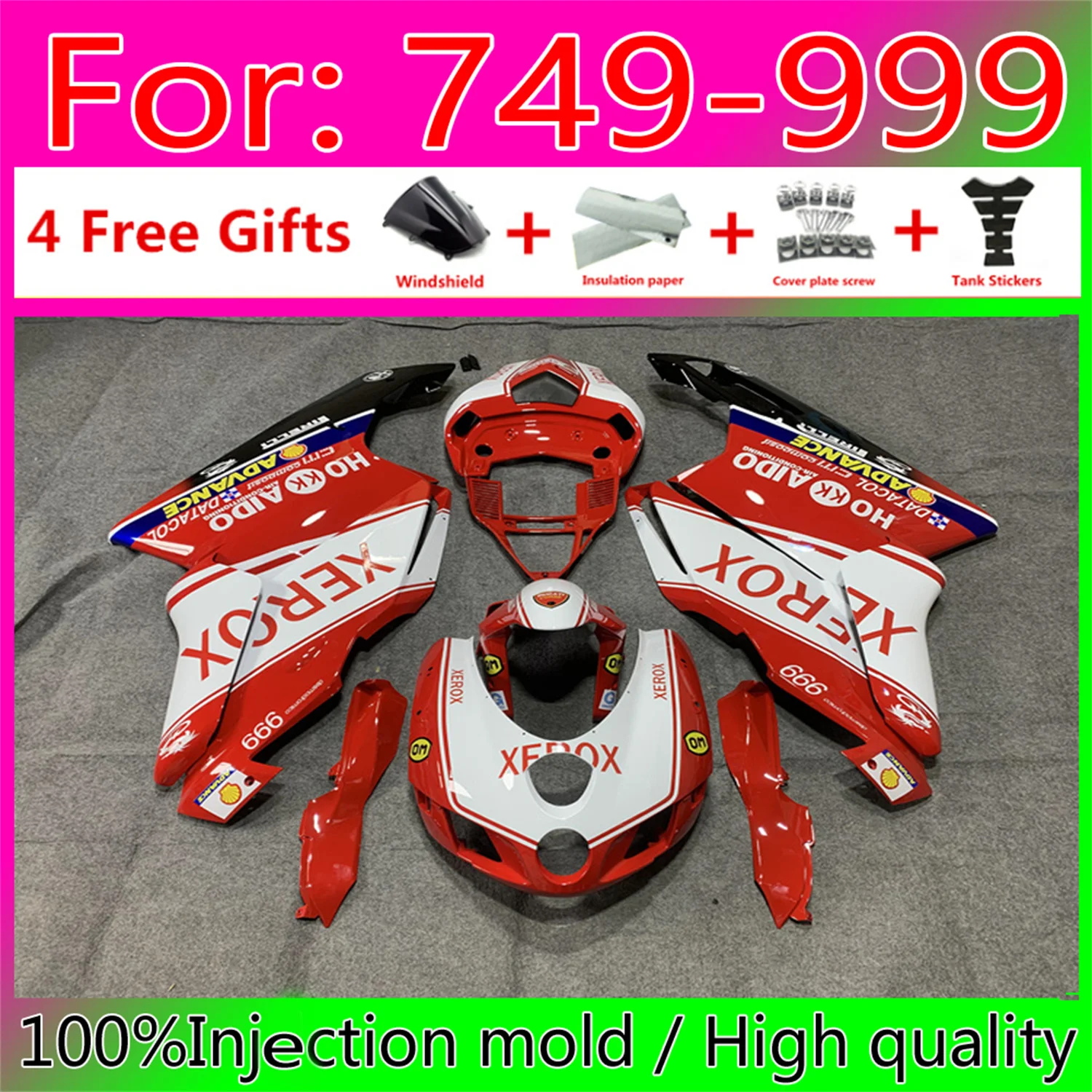 

Новый комплект обтекателей для литья под давлением ABS для мотоциклов Ducati 749 999 03 04 05 2003 2004 06 Обтекатели для кузова