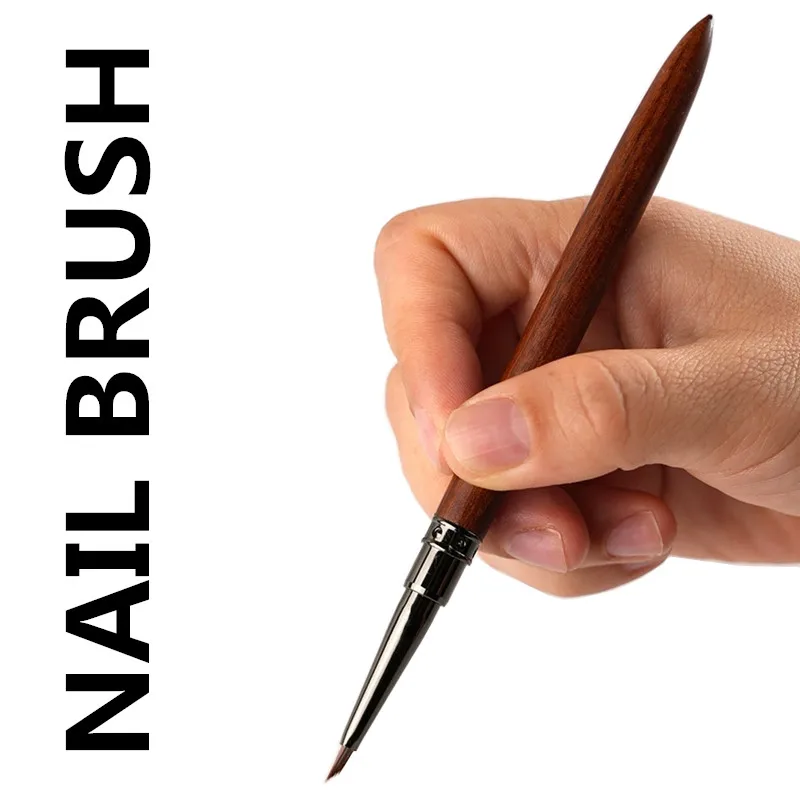 1 Шт. Треугольная Кисть Для Ногтей С Круглой Деревянной Ручкой Дизайна Акриловый