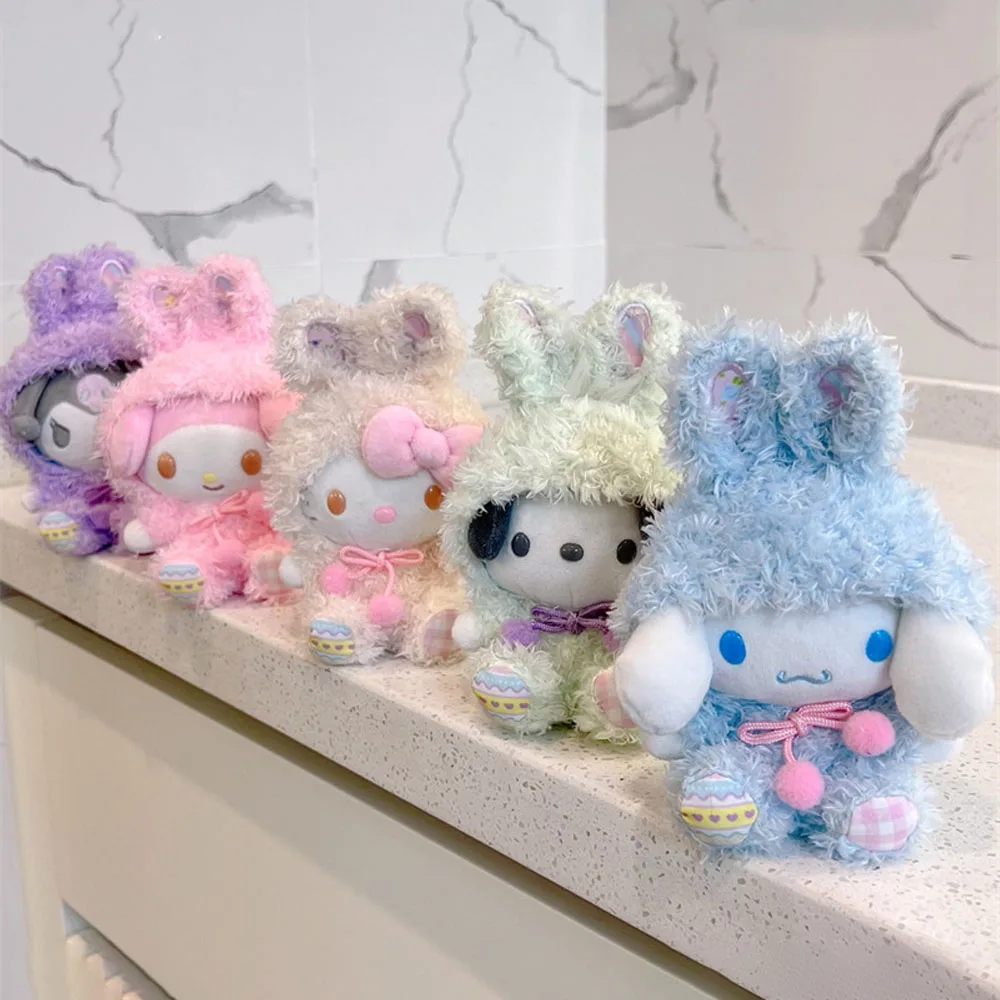 

16cm Sanrio Cartoon Plush Dolls Kawali Kuromi Hello Kitty Pillow Plush Bag Pendant Cute Soft Stuffed Dolls Decoration Toys Gift