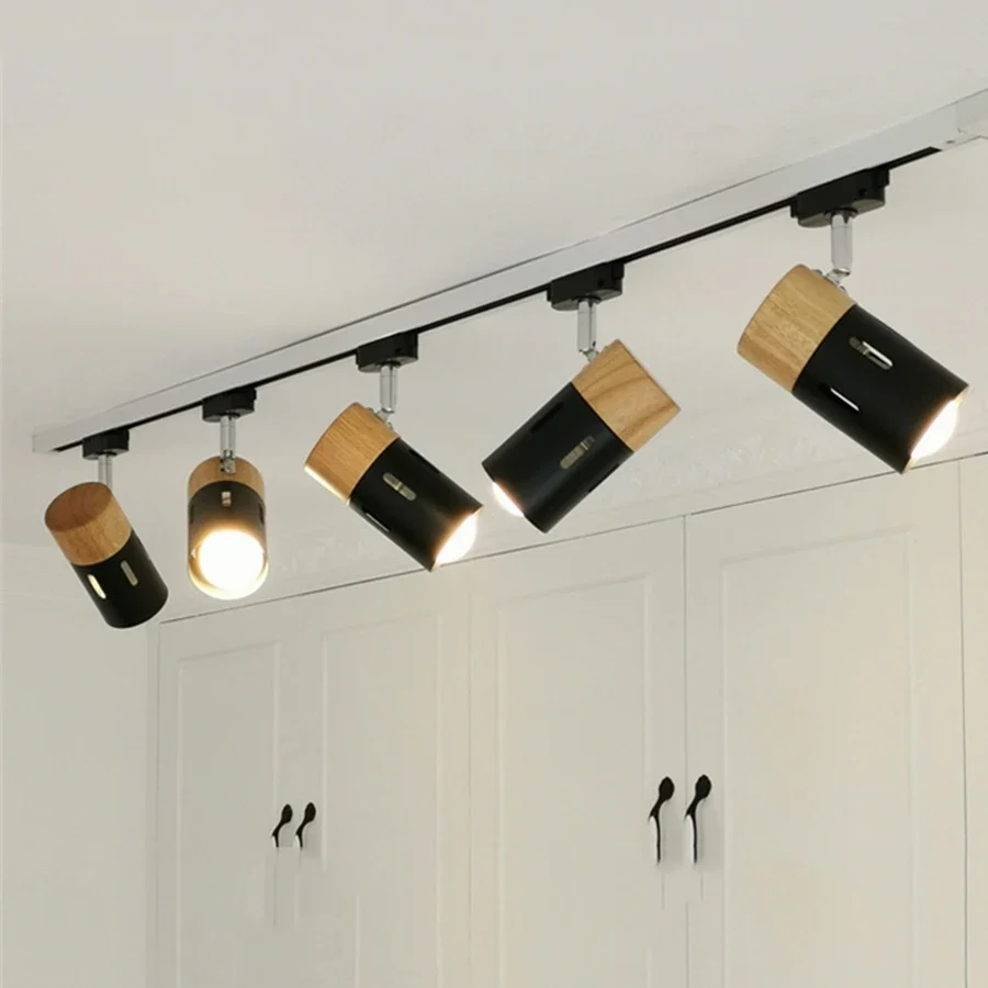 1 шт. Скандинавская деревянная светодиодная дорожка лампа E27 домашний потолочный