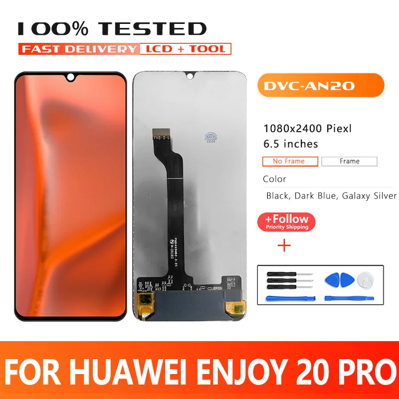Высококачественный ЖК-дисплей 6,5 дюйма для Huawei Enjoy 20 Pro, ЖК-дисплей, сенсорный экран для HUAWEI DVC-AN20, дигитайзер в сборе, замена