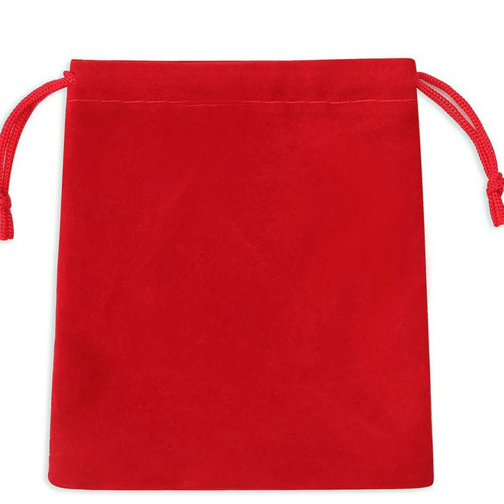 150  9cm Red Plush Drawstring Bag Storage Pouches Luxury Drawstring Gift Wedding Gift Packing Bag Accessary