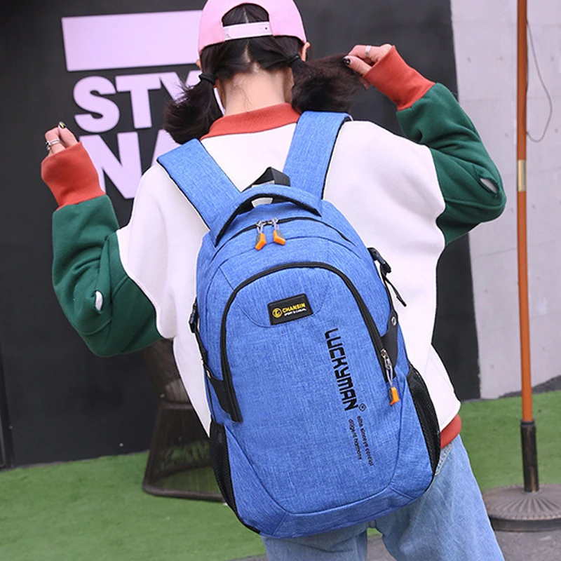 Male Men Women Backpack Back Pack Bag School For Laptop Notebook PC Computer Teenager Boy Black Rucksack Bagpack Work Business