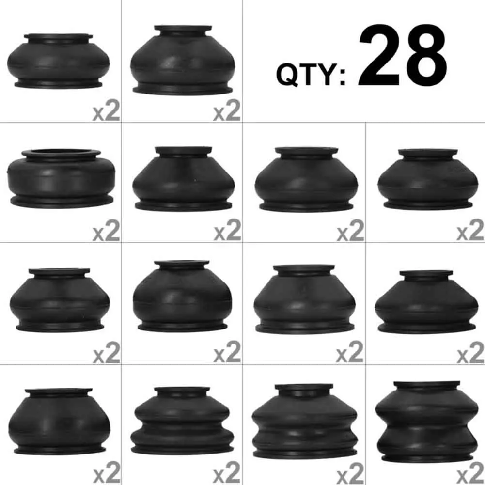 

28Pcs Ball Joint Boot Suspension Steering Dust Cover Track Tie Rod Linkage Kit Minimizes Premature Wear Of Suspension Parts
