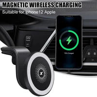 15w qi car phone holder wireless charger car mount magnetic holder for air vent mount car charger wireless for iphone 12 13