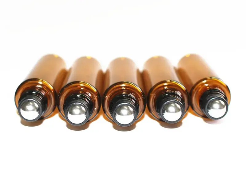 Стеклянная бутылка-ролик 50 шт./лот 10 мл коричневый рулон бутылок флаконы для