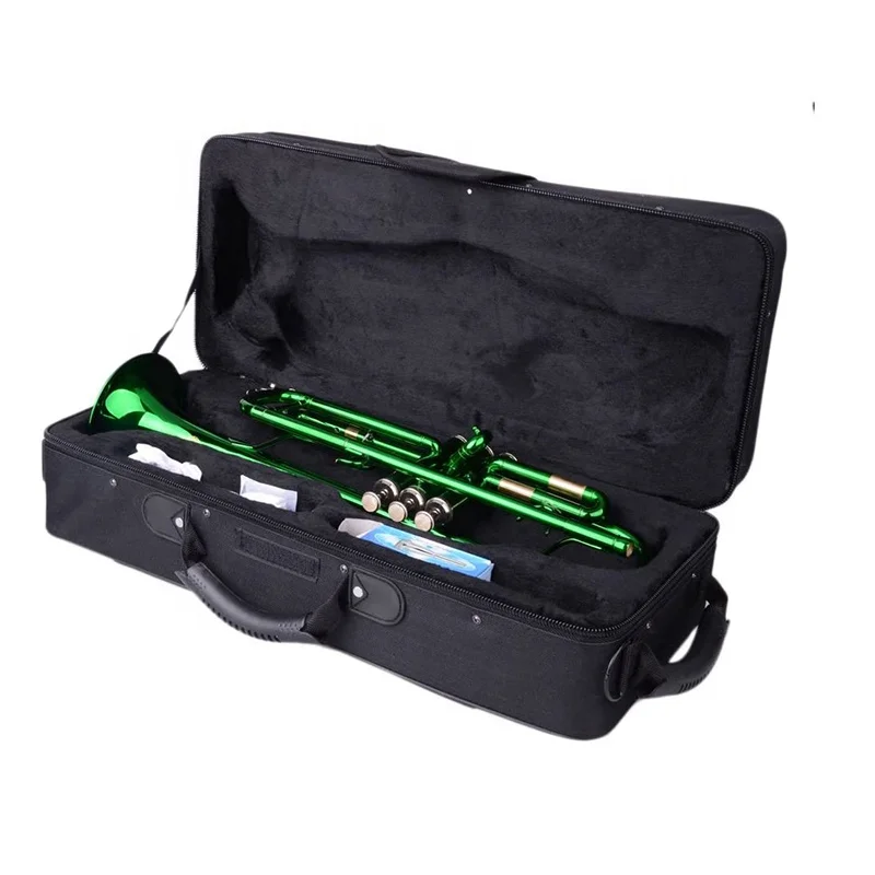 Фото Тромбон OEM BB Green Trompeta JYTR401GR с латунным корпусом, профессиональный духовой инструмент для студентов, аксессуары для тренировок.