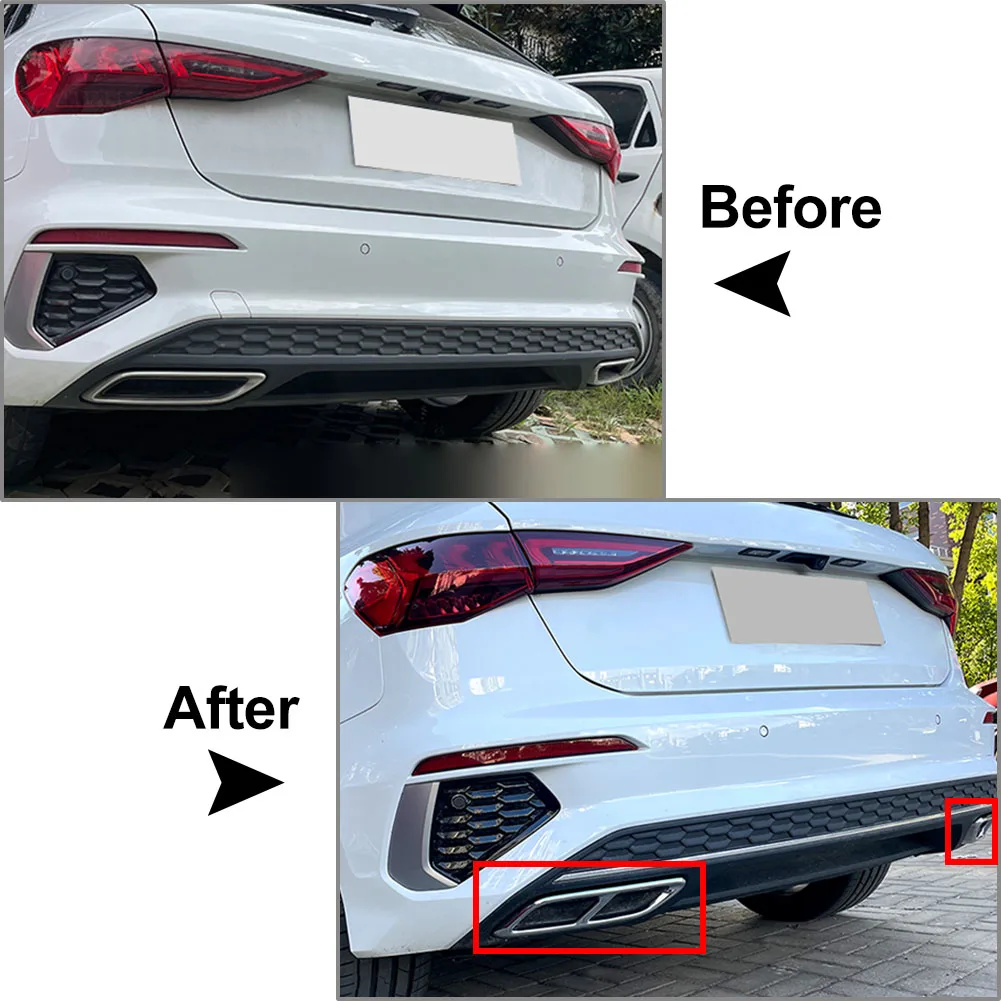 2 шт. декоративные насадки на глушитель выхлопной трубы для Audi A3 8Y S Line Sportback Sedan 2021