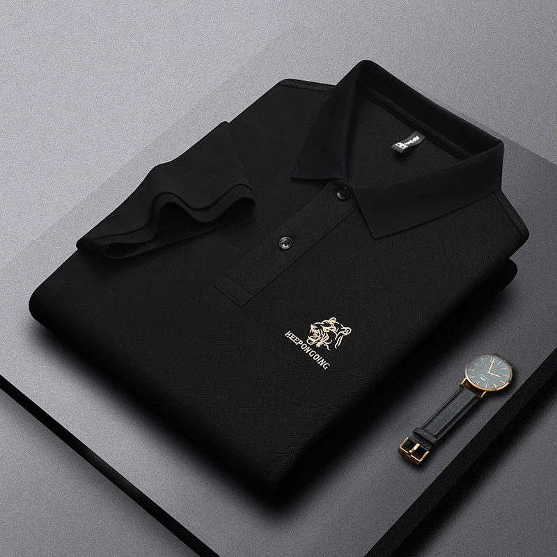 

100% Cotton Tiger Head Embroidered Men's Polo Shirt British Casual Fashion Short Sleeve Summer New T-shirt Golf Men's Clothing