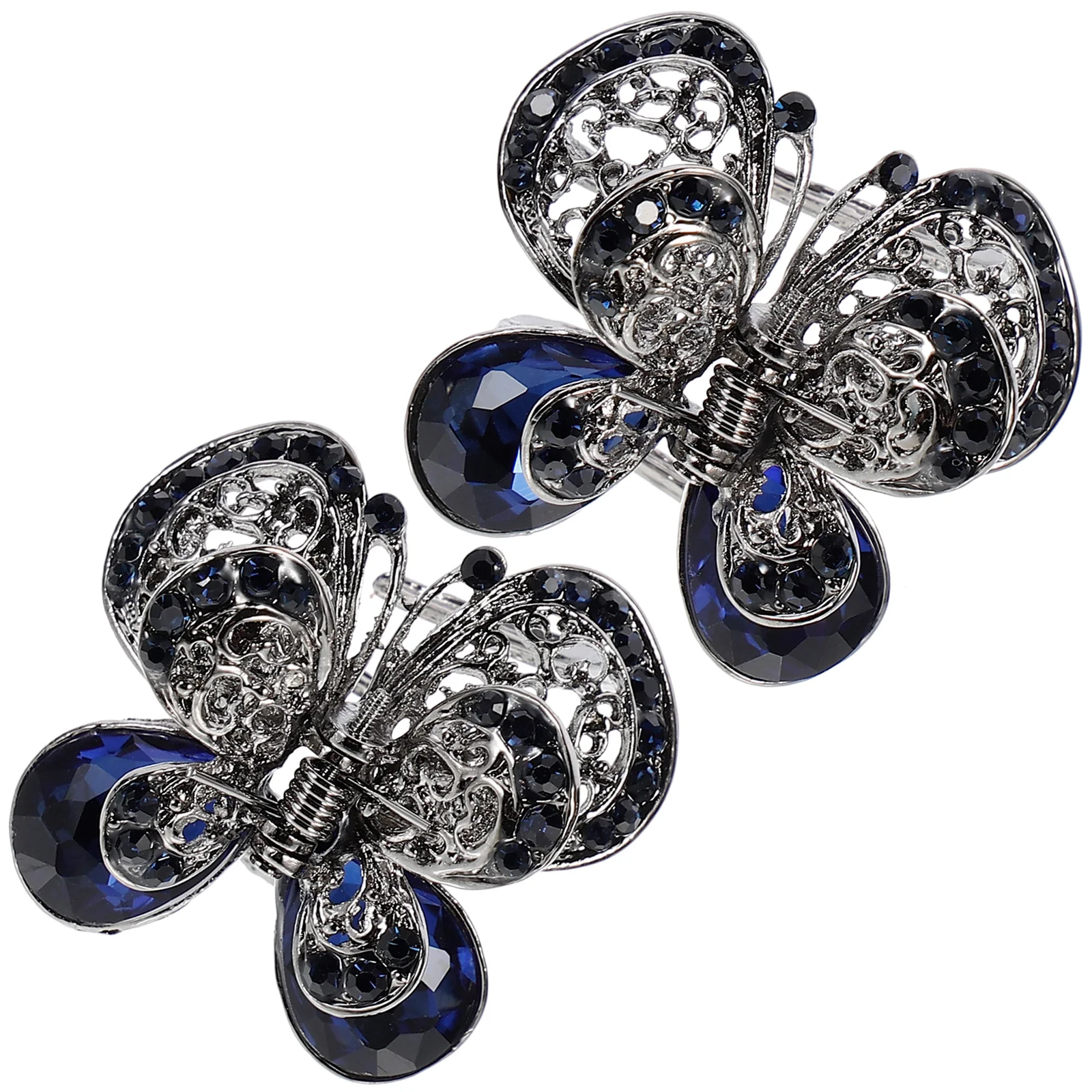 2 шт. заколка для волос с бабочками девочек металлические заколки кристаллами