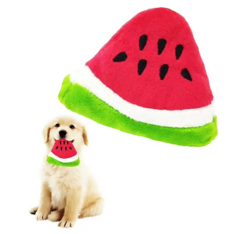 Dog Squeaky Toys Funny Fruit Chewing Toys For Dogs Squeaky Dog Toys Cotton Fabric Reduce Destructive Behavior Massage Gums For