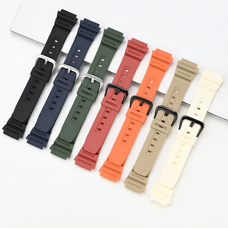 Фото Ремешок из смолы 18 мм для Casio G SHOCK AE-1200 1300 W-216H SGW-400, спортивный браслет, ремешок для часов, пряжка из нержавеющей стали, аксессуары для часов №2