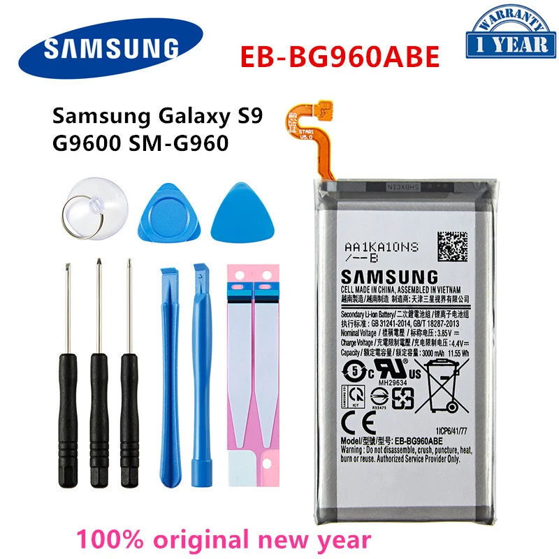 

SAMSUNG Orginal EB-BG960ABE 3000mAh Battery For Samsung Galaxy S9 G9600 SM-G960F SM-G960 G960F G960 G960U G960W +Tools