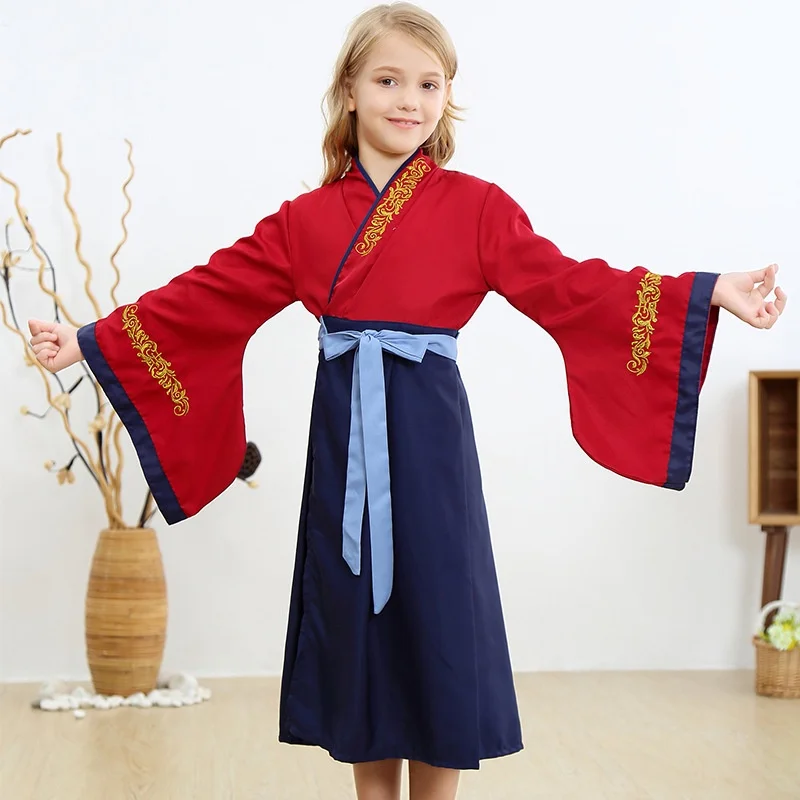 Halloween Girls Hua Mulan Costume Children Cute Girl Princess Cosplay Mulan Dress Kids Chinese Traditional Clothing