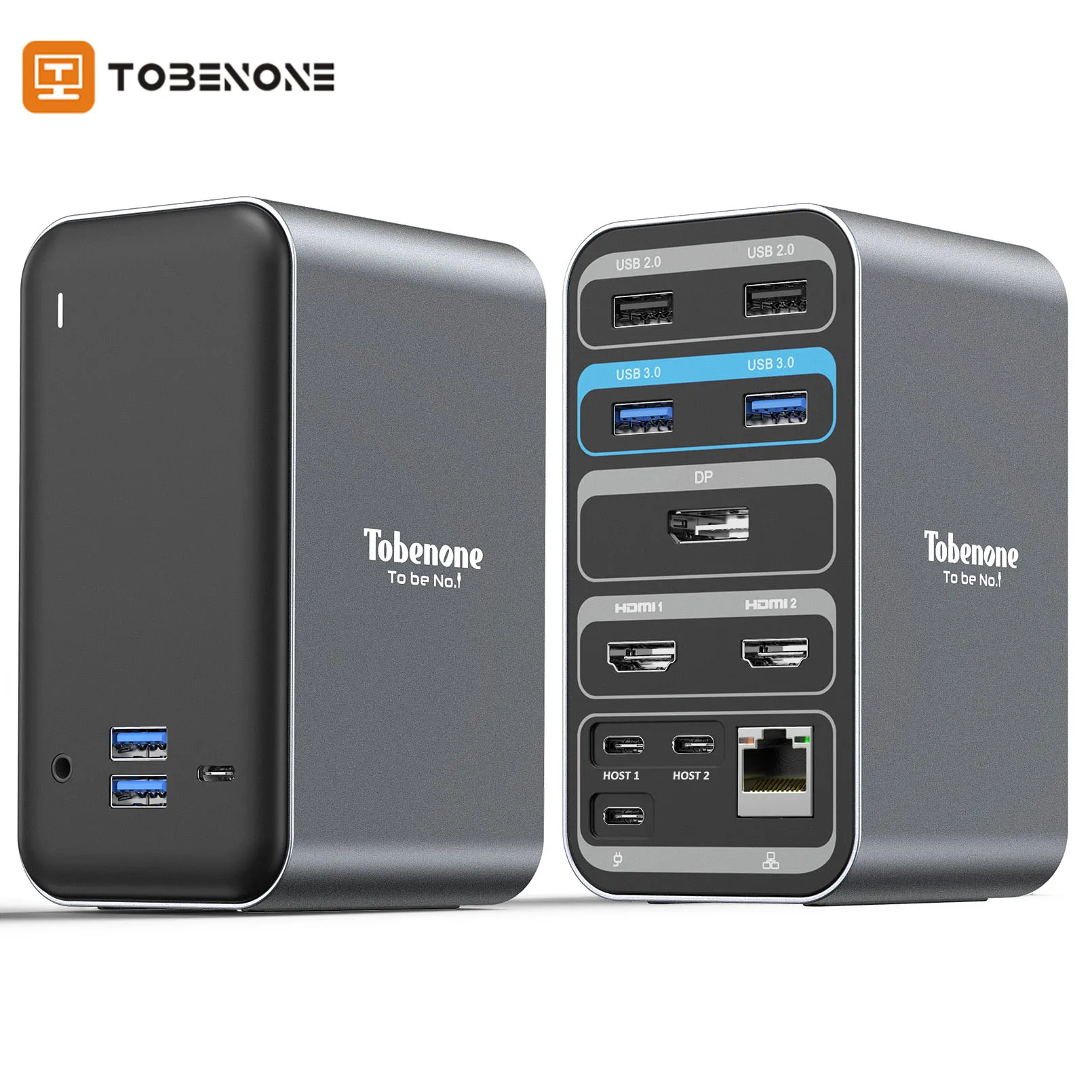 

Tobenone USB HUB Type C Docking Station 4K 60Hz HDMI-compatible Display Port USB 3.0 Laptop Dock for Thunderbolt 3 MacBook Pro