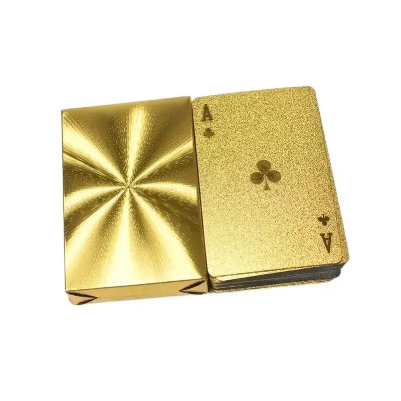 Золотые пластиковые покерные фишки 24K водонепроницаемая настольная игра для