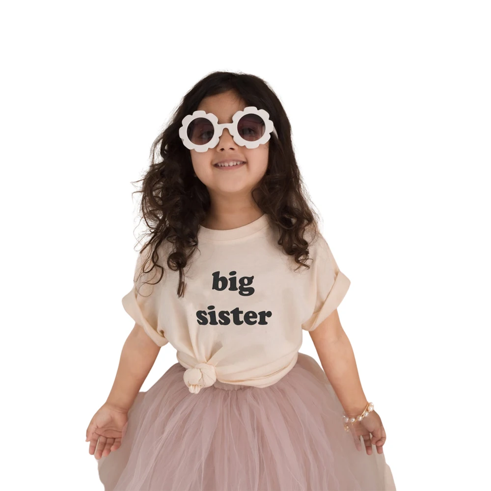 New big sister print 100%cotton t shirt kids shirt summer tops kids t shirt graphic tees gift for daugter