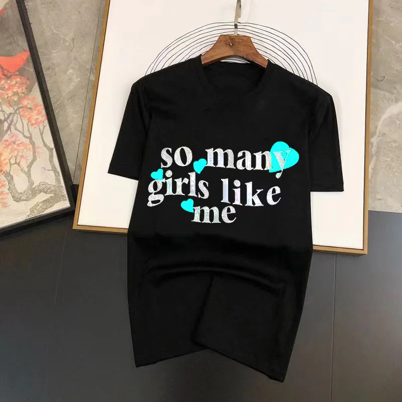 

me so many Luxury Couple Women's Graphic Funny Men's T-shirt Casual Trendy Short-sleeved like T-Shirt Vintage girls Sports