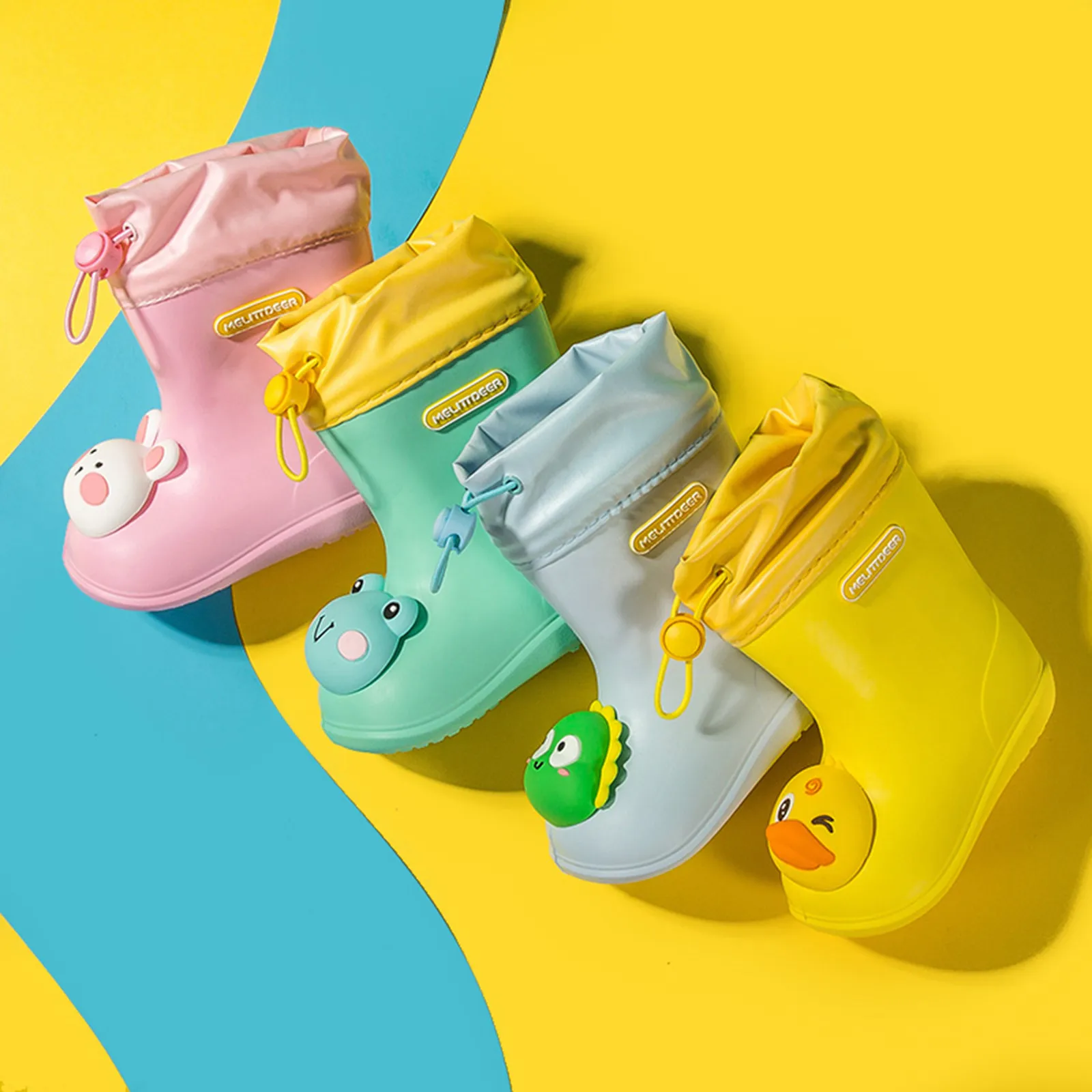 

Toddler Infant Kids Baby Shoe Boys Girls Pvc Rain Boots Waterproof Non-slip Jelly Color Shoes Causal Cute Flats Boots Chaussure