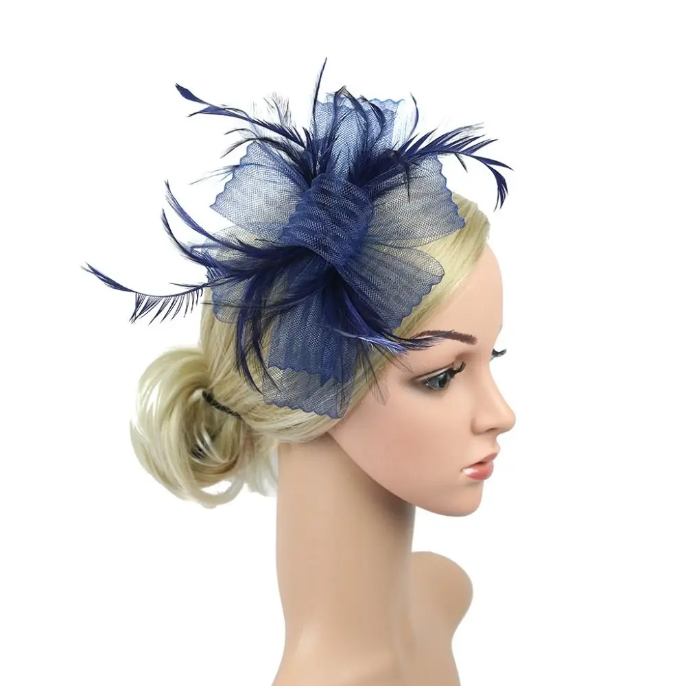 

Party Ladies Headwear Hat Decor Wedding Large Floral Hair Clip Fascinator Headband Women Feather