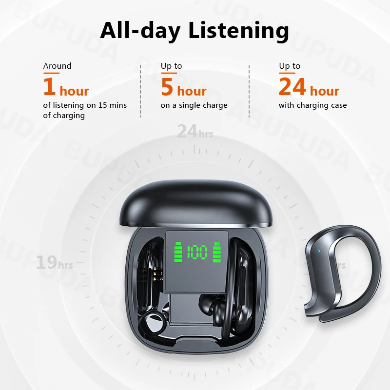 Sports Bluetooth Earphones With Microphones IPX7 Waterproof Wireless Headphones Hifi Stereo Music Earbuds |