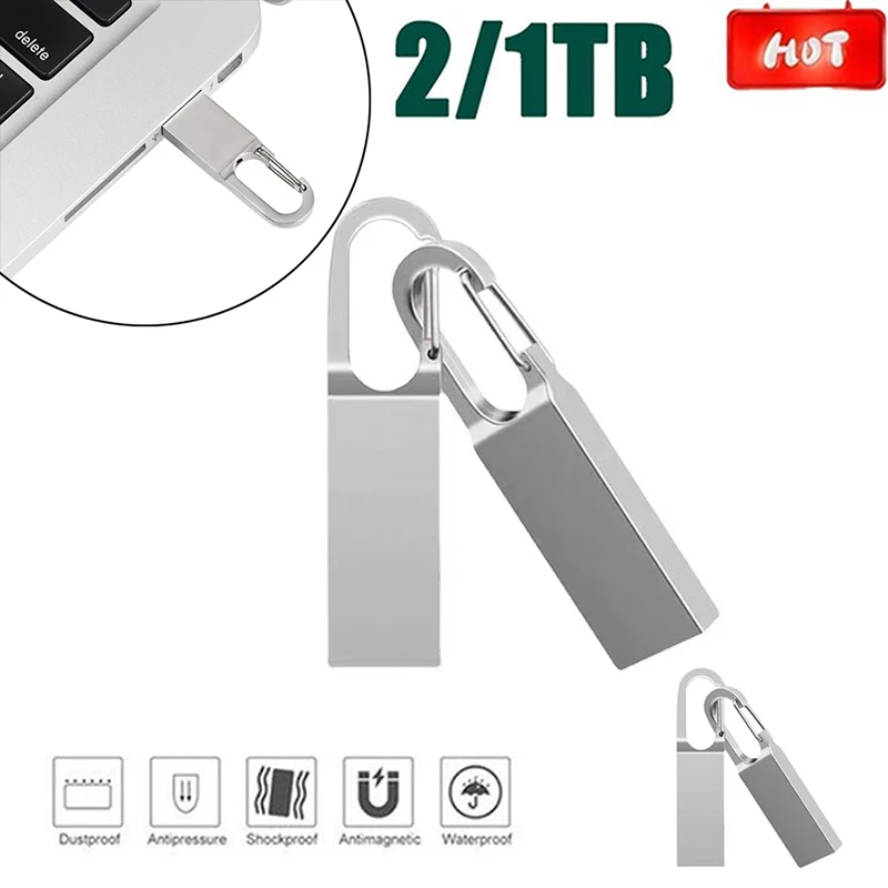

Металлический USB флеш-накопитель 32GB-1/2 ТБ, высокоскоростной флеш-накопитель с 2 адаптерами для телефонов Android