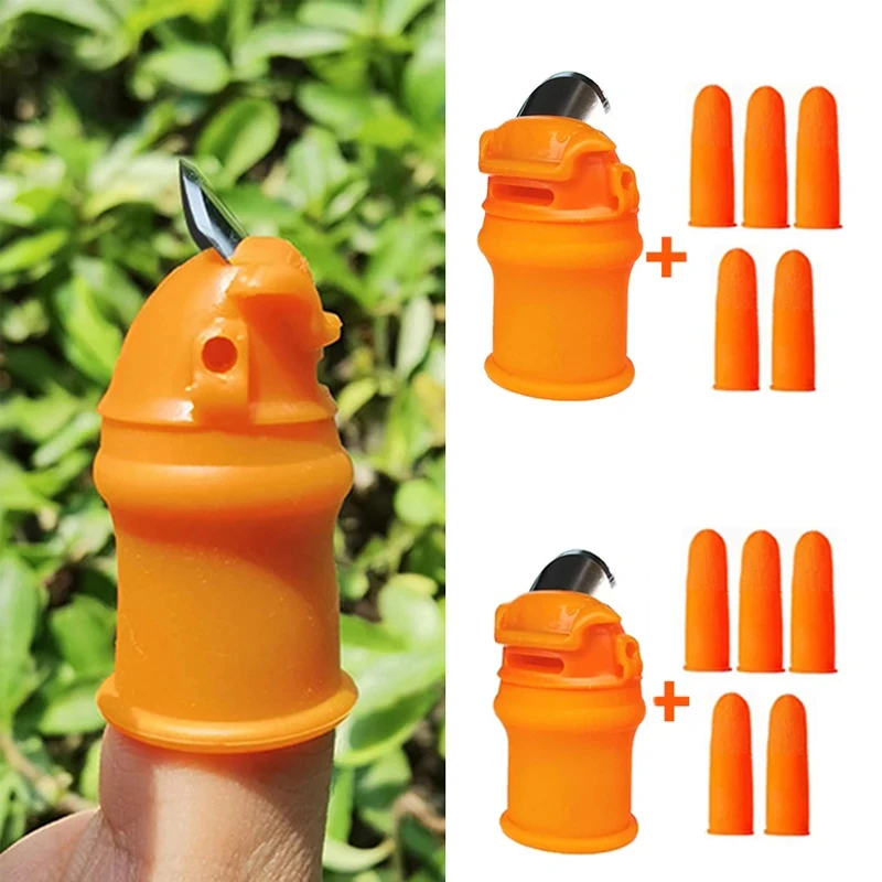

Finger Protector Silicone Thumb Cutting Knife Protector Gears Vegetable Harvesting Knife Pinching Plant Blade Scissors Gloves