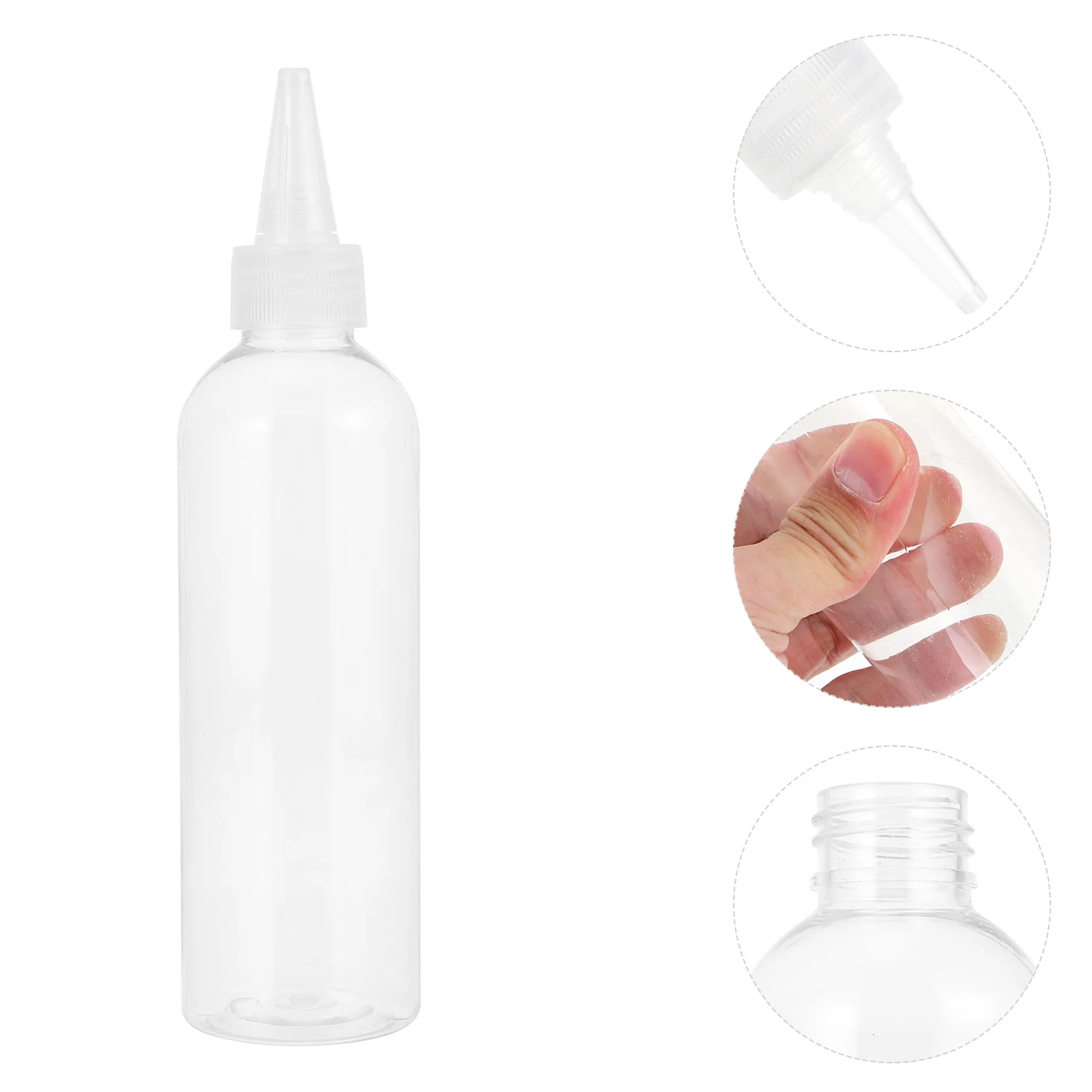 

10pcs Pointed Mouth Bottles Hair Dye Bottle 200ml Hair Color Bottle Applicator