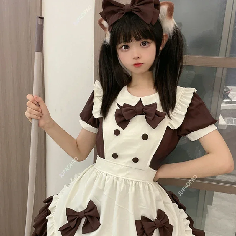 Японский милый костюм для девочек на Хэллоуин милое розовое платье официантки в