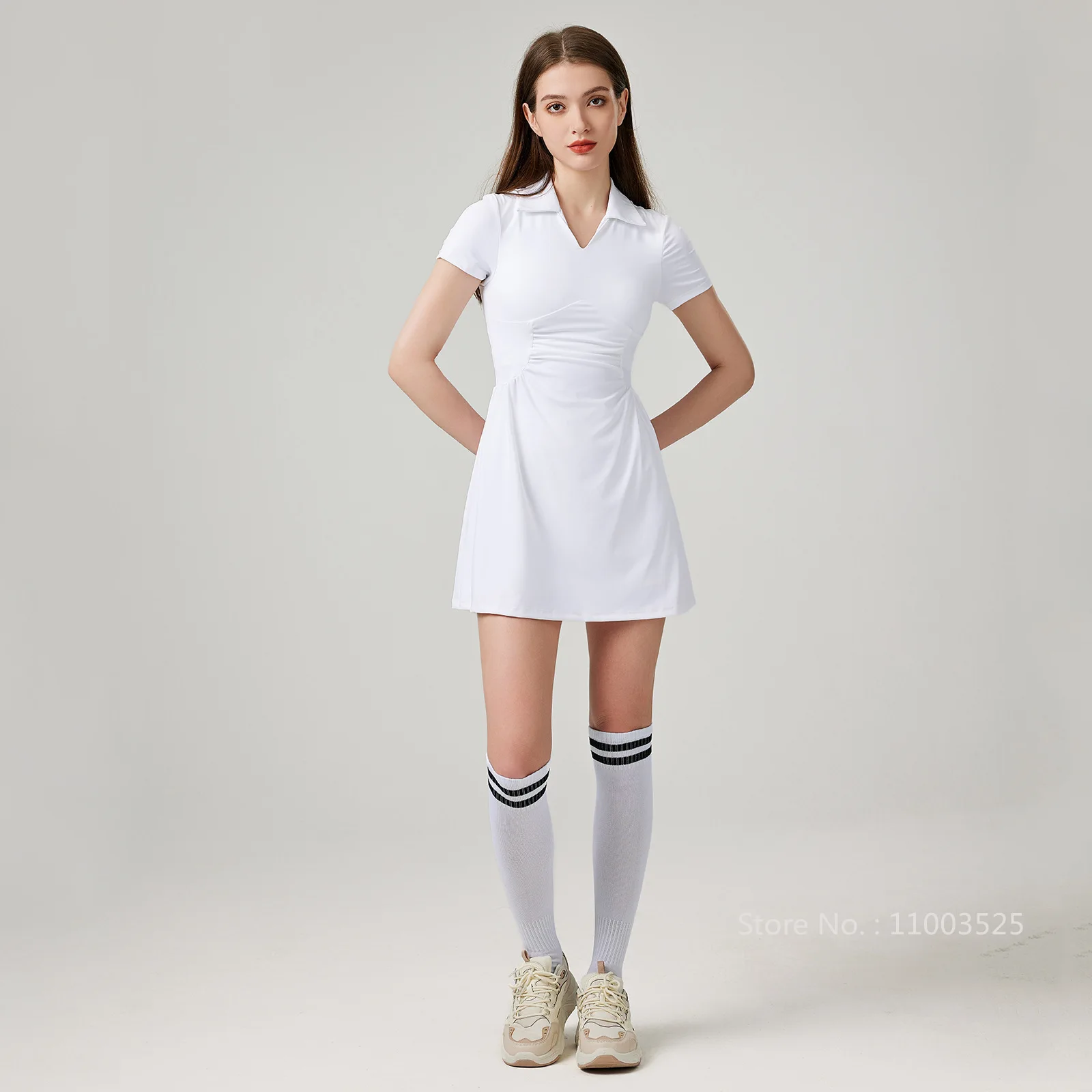 Теннисное платье для женщин с шортами v-образным вырезом дышащие спортивные