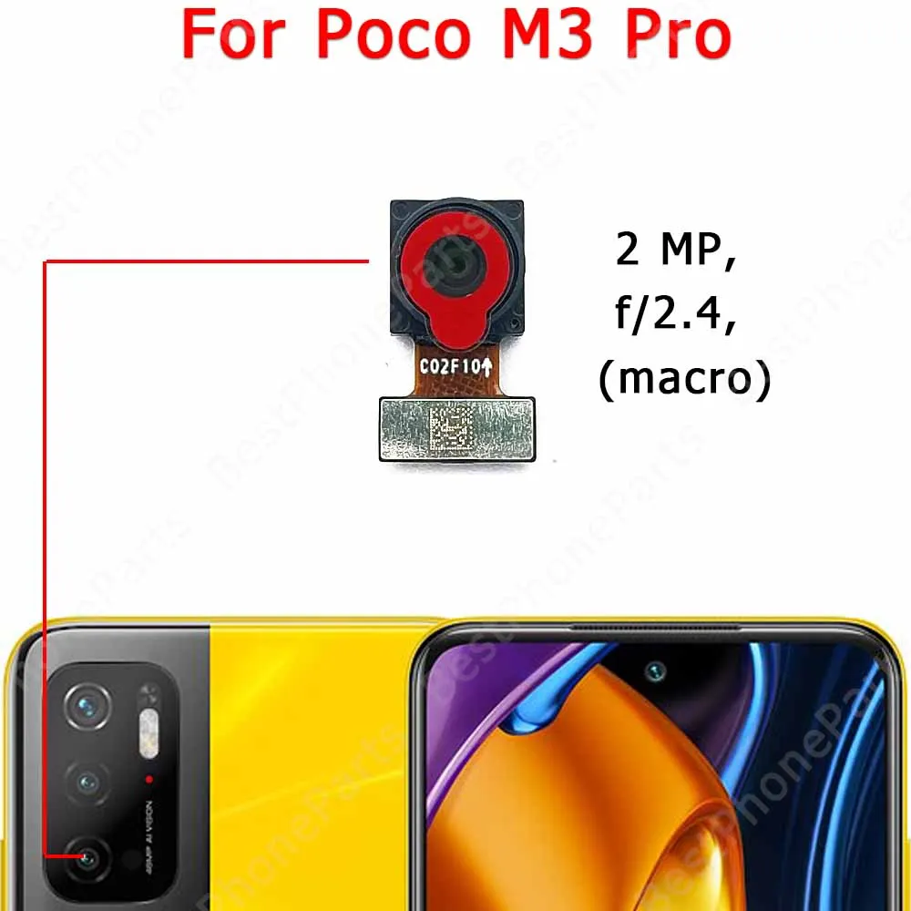 Задняя фронтальная камера для Xiaomi Mi Poco M3 Pro M3Pro оригинальный модуль задней камеры
