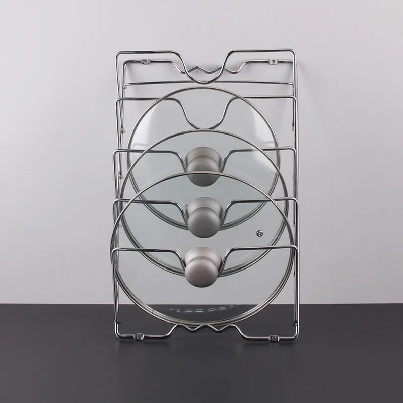 

Стеллаж для хранения крышек кастрюль 5-уровневый металлический стеллаж для хранения крышек кастрюль для дома кухни Экономия места держател...