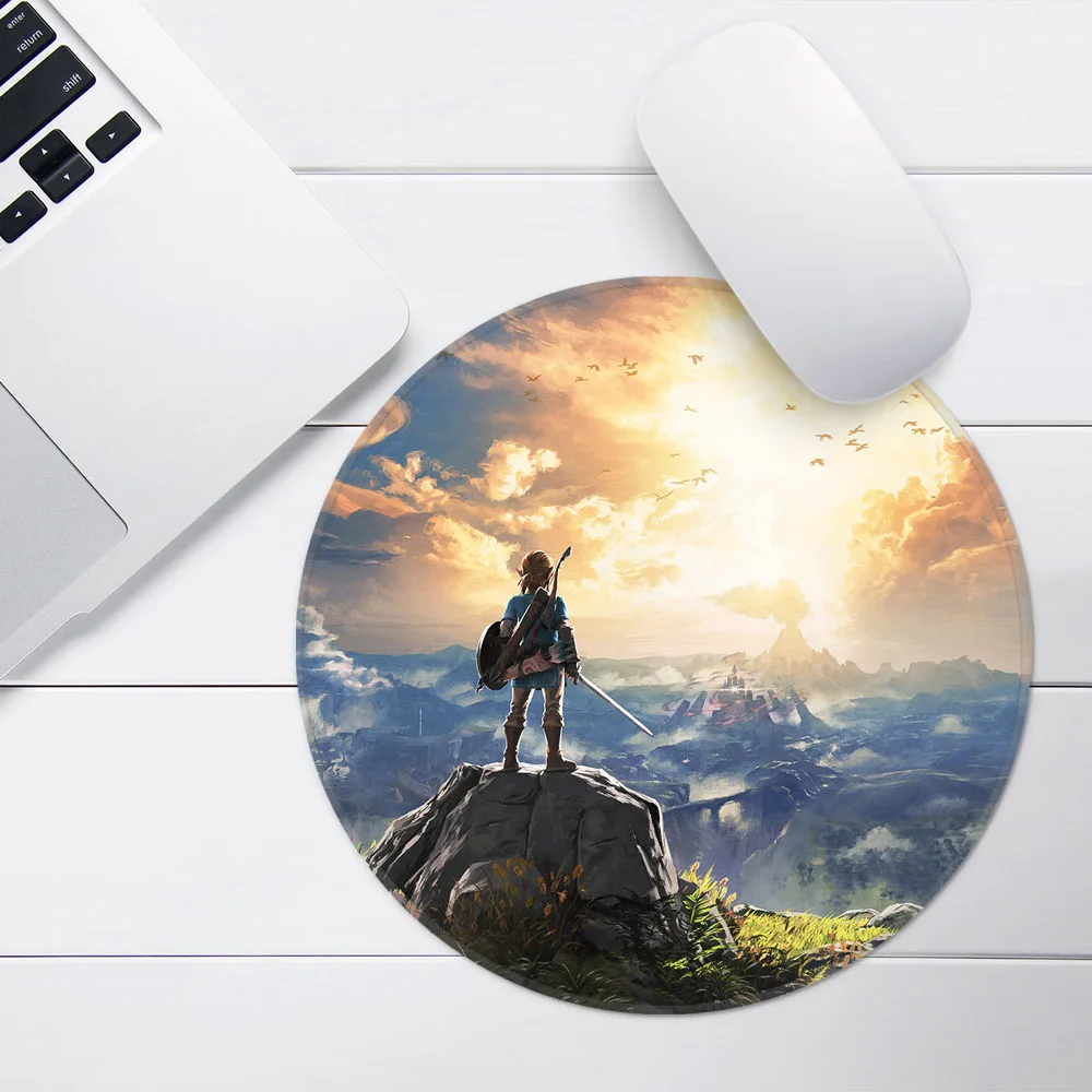 

The Legend of Zelda Customized laptop Gaming round mouse pad Anti-Slip Laptop PC Mice Pad Mat gaming Mousepad
