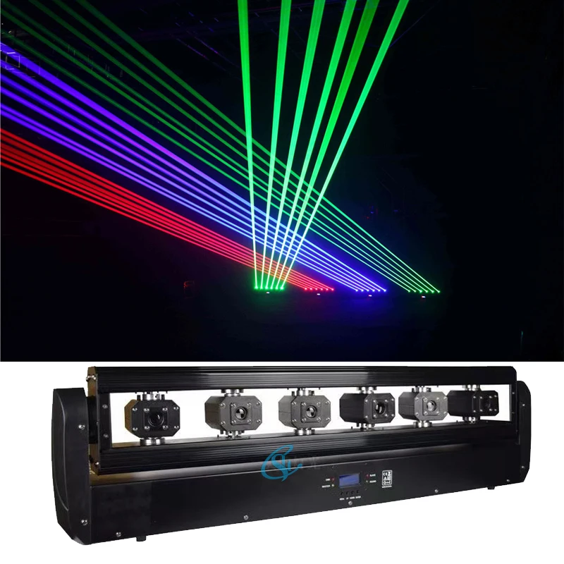 DJ-лампа 6 глаз RGB 3 в 1 светодиодный луч лазерный движущийся головной светильник