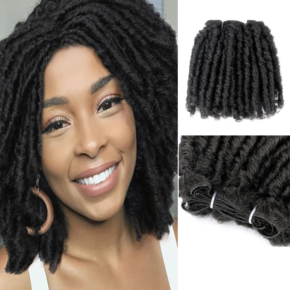 Синтетические вьющиеся афро-волосы Короткие Твист-волосы двойные пряди