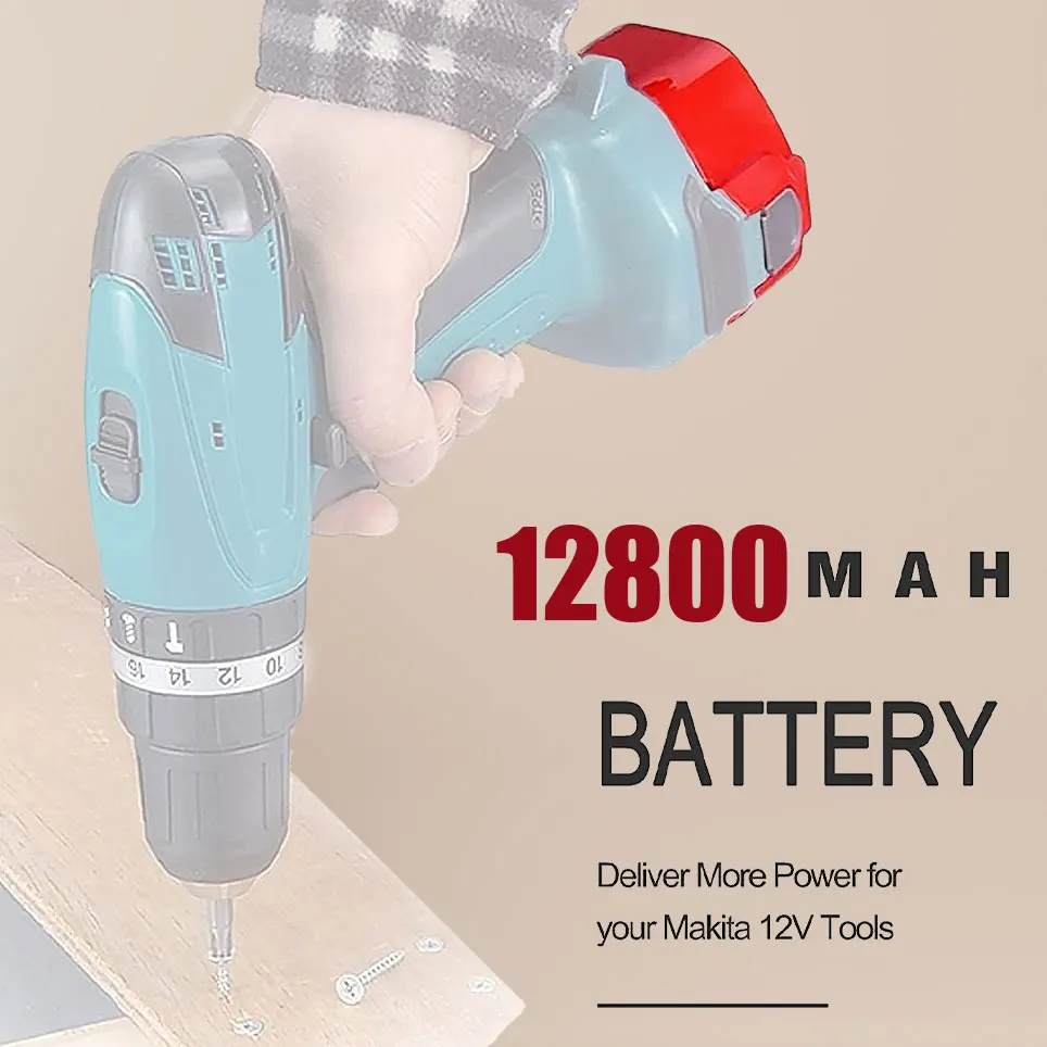 

2022 12V 12800mAhcompatible with Makita 12Vbattery 1220 1222 1233 1200 1201 192598-2 PA12, 6213d 6217d 6227d 6313d, NiMH battery