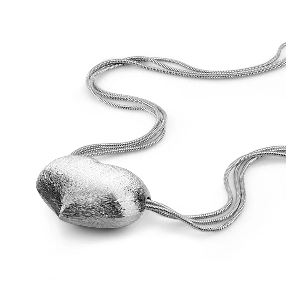 

Ожерелье ziqiudieS925 из стерлингового серебра с трехстрочным змеиным плетением в форме сердца Женская цепочка из бутика ювелирные изделия аксессуары