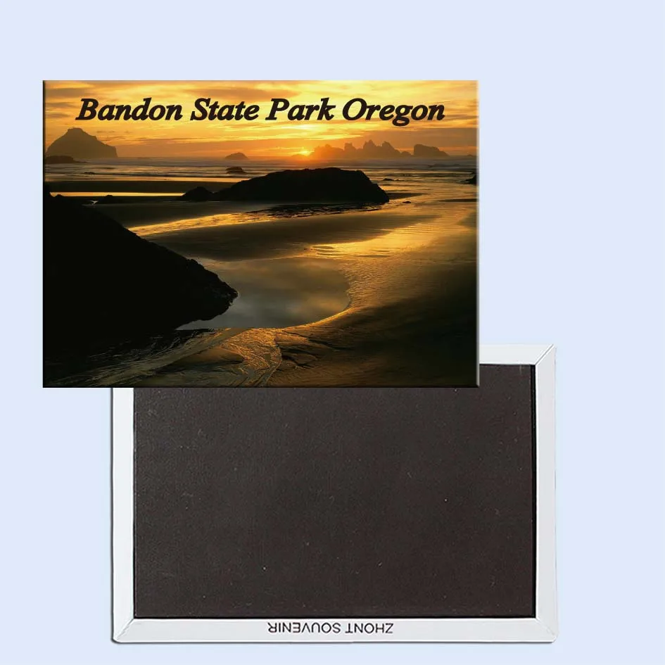 

Туристические сувениры, магнитный холодильник, изысканный подарок 24543, прибрежный закат, Государственный Парк бандон, Орегон