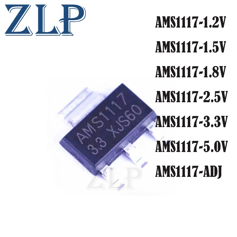 

100 шт./лот IC REG LIN AMS1117 1,2 в 1,5 в 1,8 в 2,5 в 3,3 В 5 в ADJ SOT223 1117 регулятор напряжения LM1117