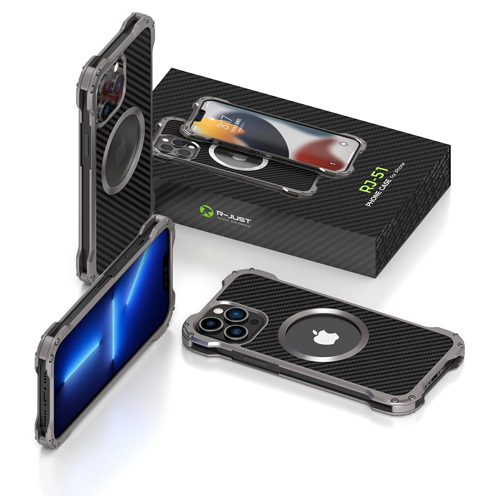 

Carbon Fiber Metal Case For iPhone 14 13 12 Pro Max 14 Plus Cool Aluminum Alloy Protection Phone Cover For iPhone 14 Pro Max