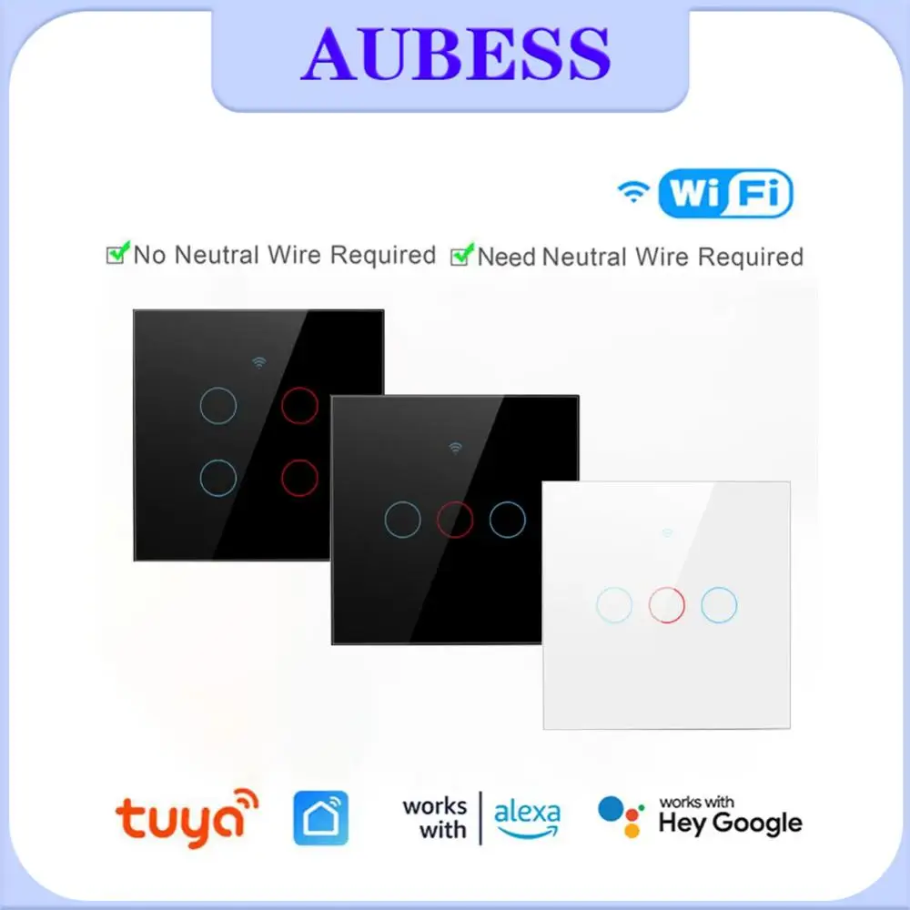 

Tuya WiFi Smart Wall Switch EU Touch Light Switch Smart Life Remote Control Voice Control Support Alexa Google Home Yandex Alice