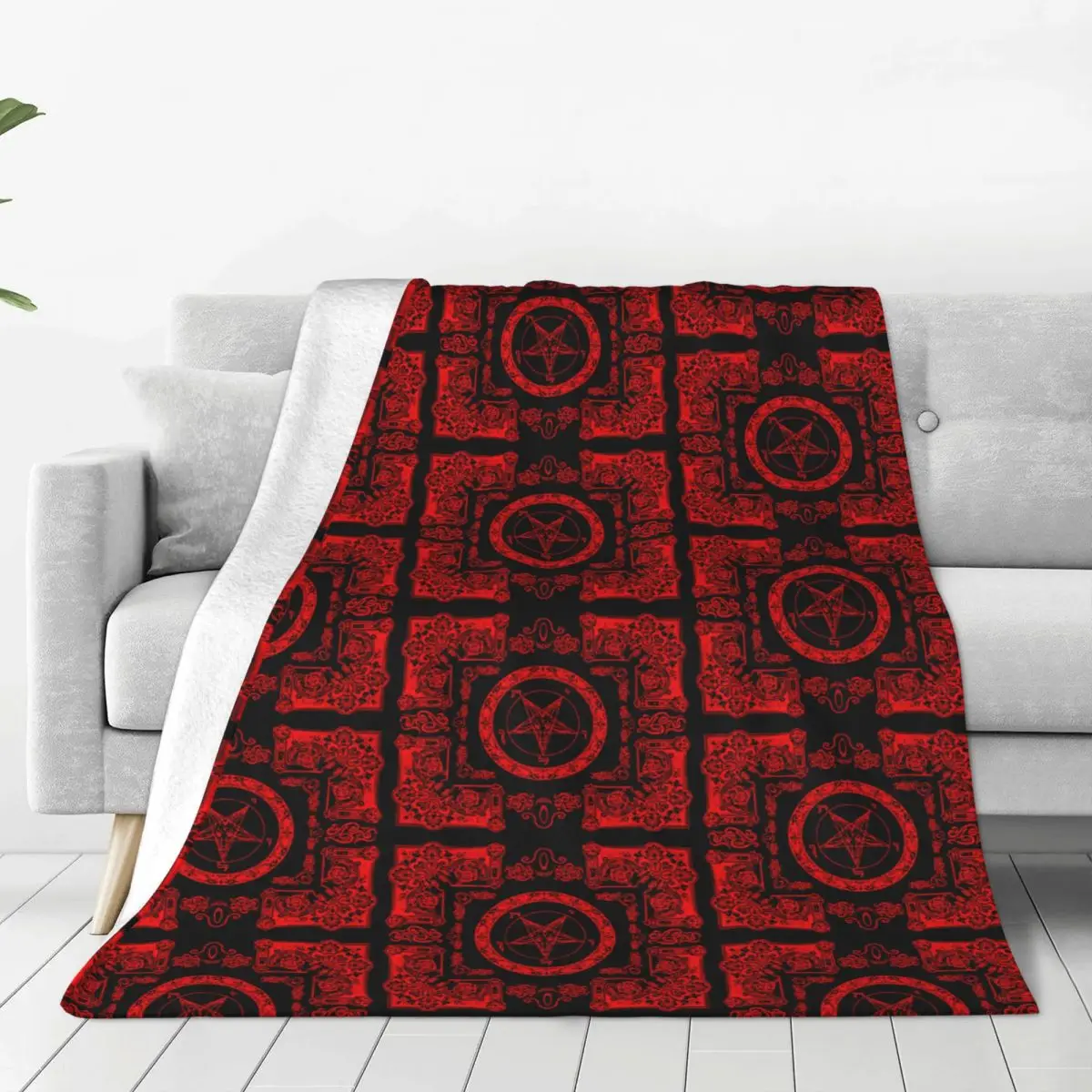 S Flannel Printed Satan Devil Multi-function Throw Blankets For Bedding Travel Rug Piece