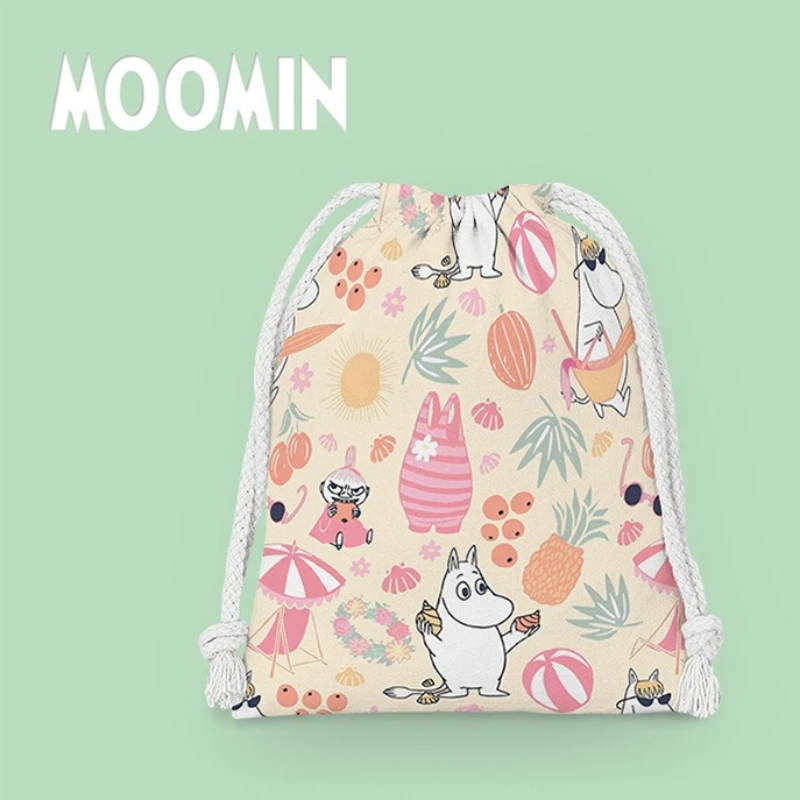 Фото Мешочек на шнурке из серии Kawaii Anime Moomins, с мультяшным дизайном, милый, с HD-печатью, большой вместимости, портативная сумка для хранения, подарок №5