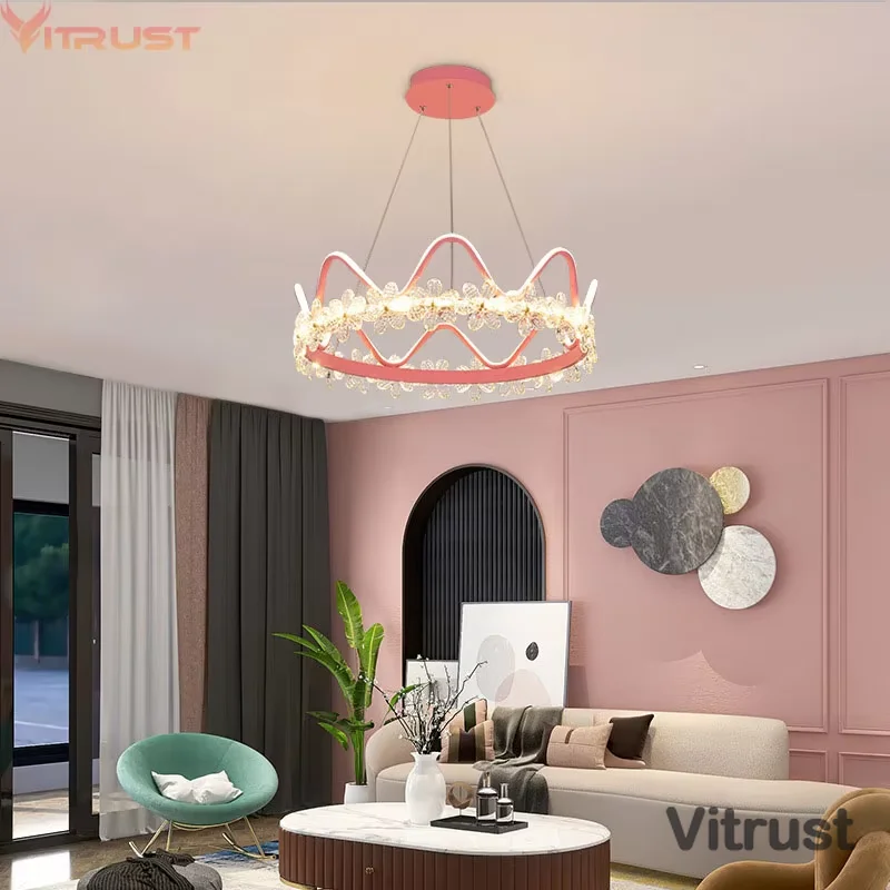 Скандинавская хрустальная люстра лампа для детей домашний светильник девочек