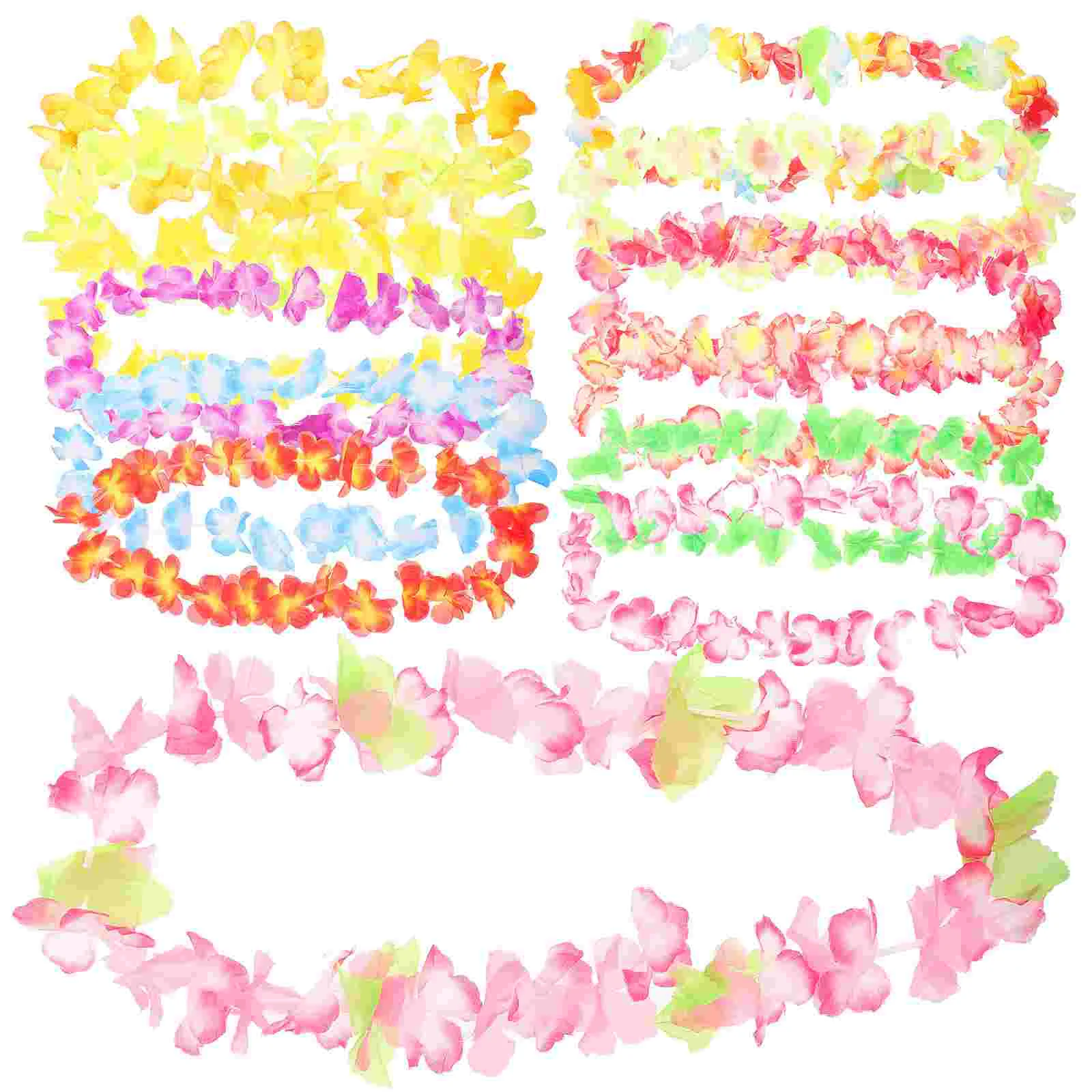 

50PCS Hawaiian Leis Luau Party Supplies Dance Garland Flower Leis for Tropical Luau Hawaiian Party ( Assorted Color )