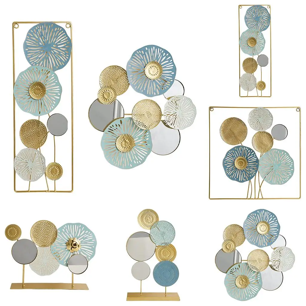 

Fashion Mirrored Wall Sculpture Home Figurines Statues Cabinet Background Metal Wall Art Artwork Wall Hanging Artware Decor