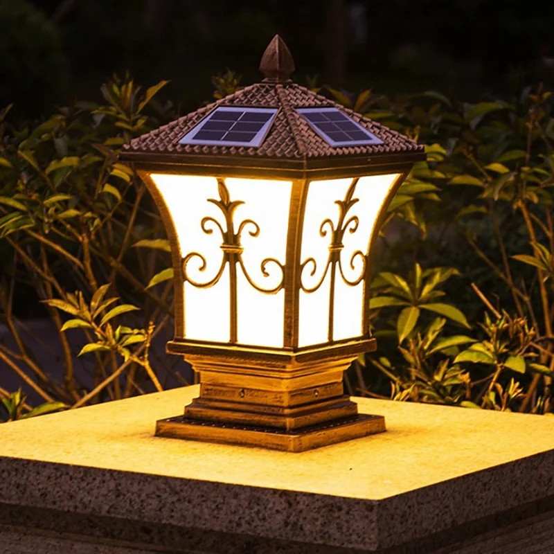 

Modern Gate Light LED Outdoor Waterproof Pillar Light LED Garden Light Courtyard Pillar Gate Solar Light Balcony Patios