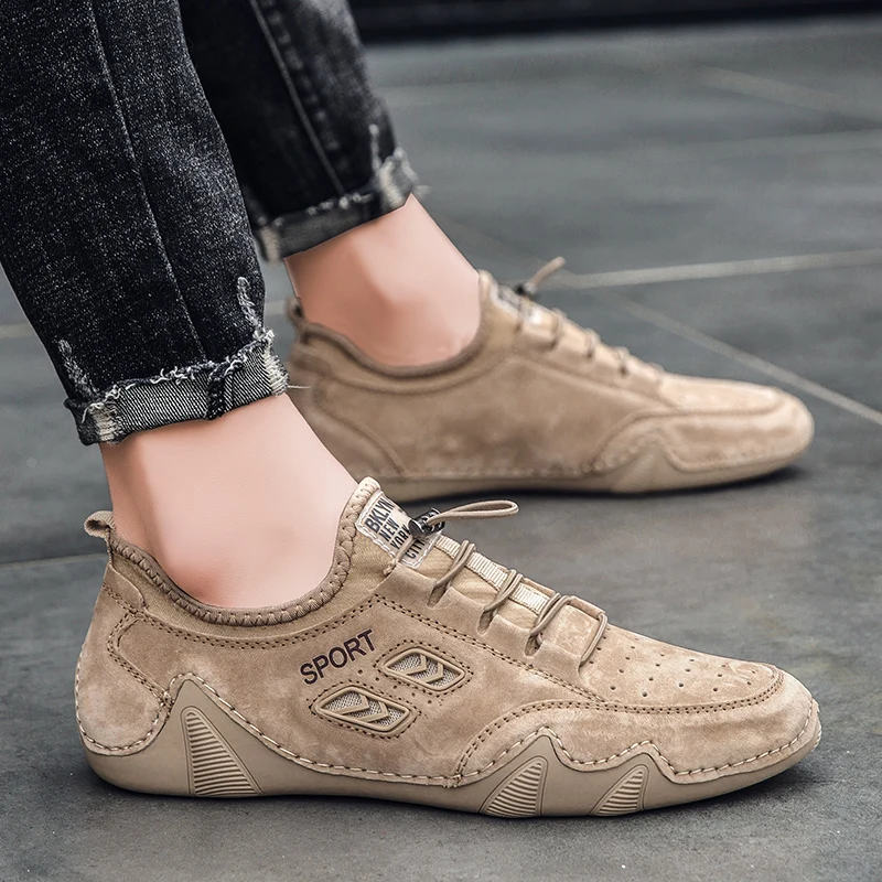 

Handmade Leather Shoes Men Casual Sneakers Driving Shoe Leather Loafers Men Shoes Hot Sale Moccasins Tooling Shoe 2022 Footwear
